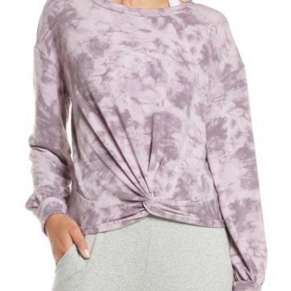 Zella Tie Dye Twist Front Pullover